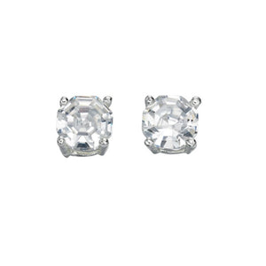 Clear CZ Faceted Stud Earrings
