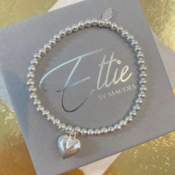 Ettie Medium Bead Puffed Heart Bracelet