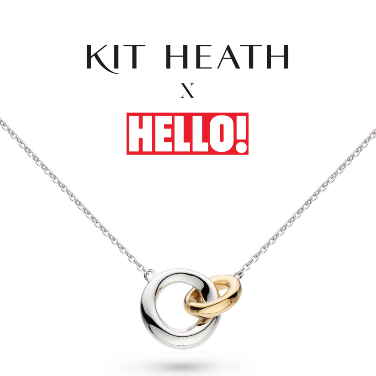 Kit Heath Collana in argento Sterling placcato al rodio, con motivo Revival Eclipse, con ciondolo a forma di disco, Argento sterling