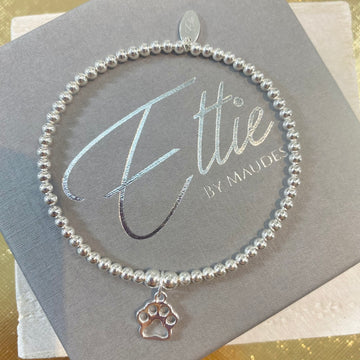 Ettie Thinbead Paw Print Bracelet