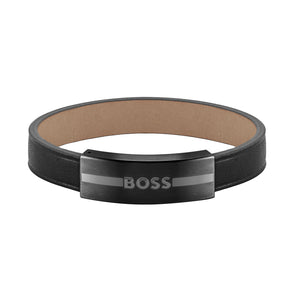 Boss | Luke Black IP Leather Bracelet