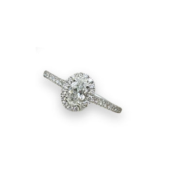 18ct White Gold, Oval Diamond Engagement Ring