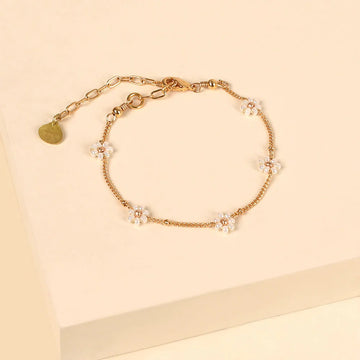 Mishky | Adjustable Bracelet With Beaded Flowers