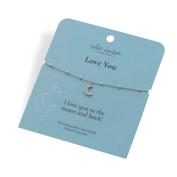Hot Diamonds | Silver Whisper Love You To The Moon and Back Bracelet