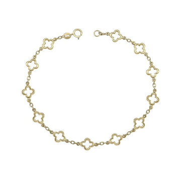 9ct Yellow Gold Quatrefoil Station Clover Bracelet
