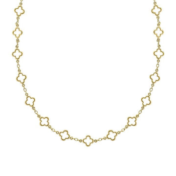 9ct Yellow Gold Quatrefoil Station Clover Necklace