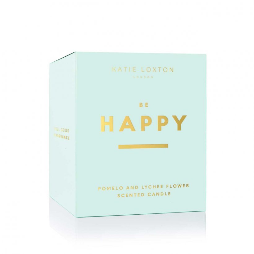 Katie Loxton Sentiment Candle | Be Happy | Pomelo and Lychee Flower