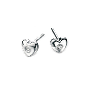 D For Diamond Heart Stud Earrings