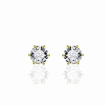 Gisser | Yellow Gold Plated Stud Earrings - 3mm, 4mm, 5mm, 6mm