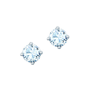 Real Effect | Sterling Silver with Cubic Zirconia Earrings 6mm