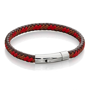 Fred Bennett | Red and Tan Gents Leather Bracelet