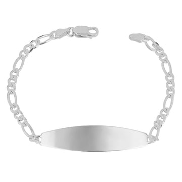 Sterling Silver ID Bar Curb Chain Bracelet