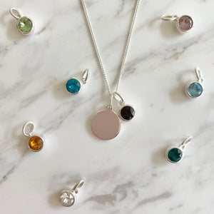 September Birthstone Pendant With Disc