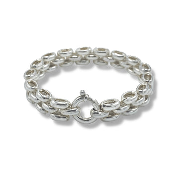 Sterling Silver Brick Linked Bracelet