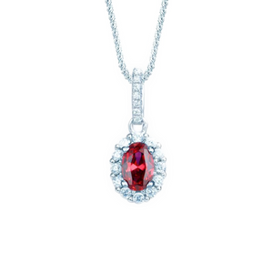 Real Effect | Sterling Silver Ruby Cubic Zirconia Pendant
