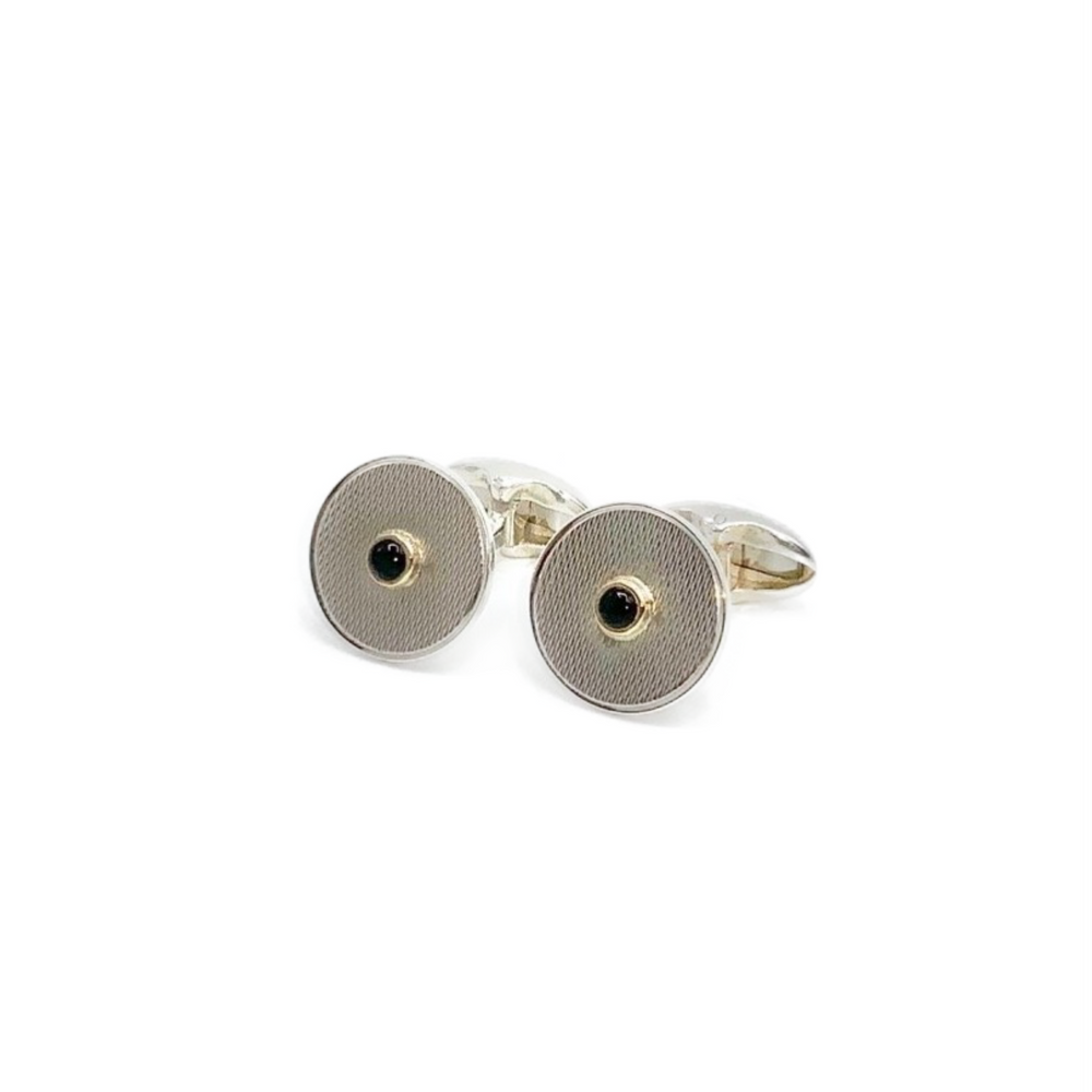 Philip Kydd Sterling Silver Onyx Cufflinks - Maudes The Jewellers