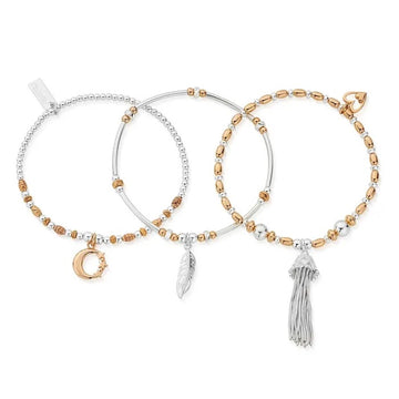 ChloBo | Mixed Metal Stack of 3 Gold and Silver