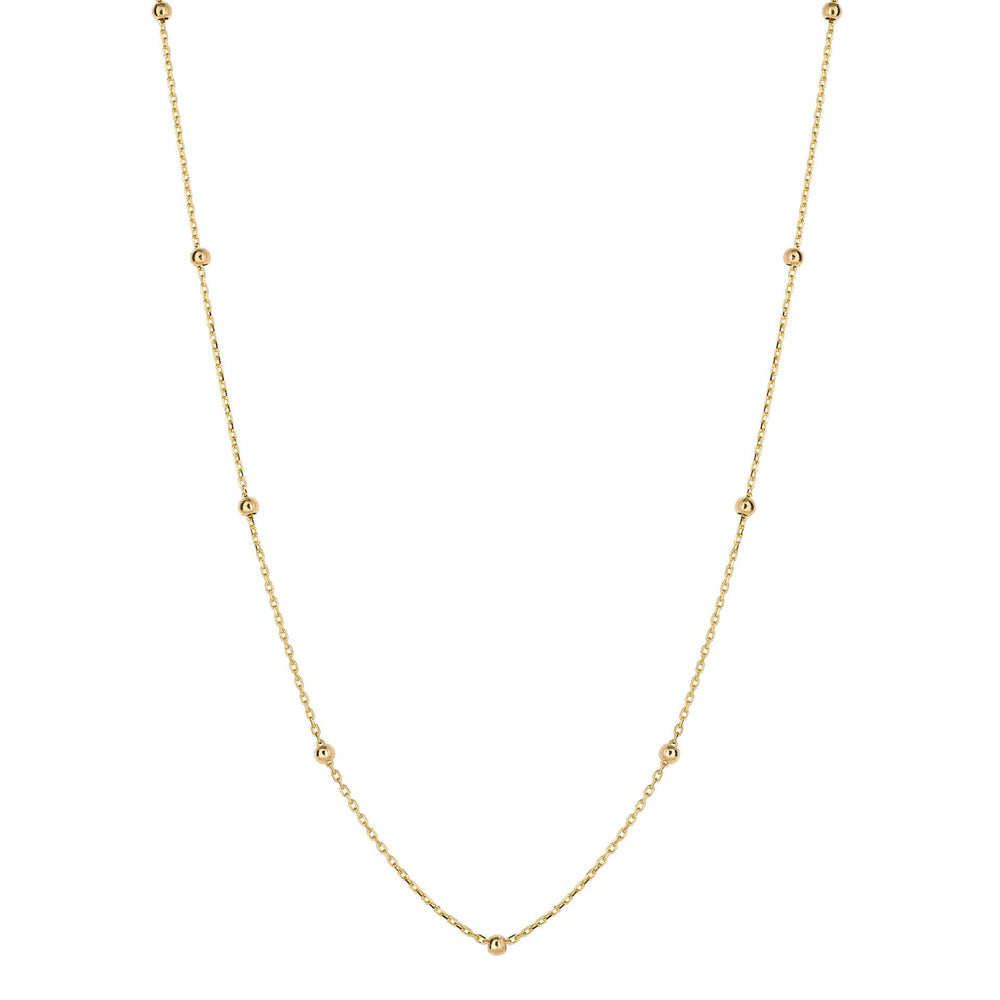 9ct Gold Fine Ball Station Chain