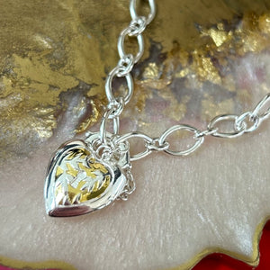 Heart Lock Bracelet With Yellow Gold Plating