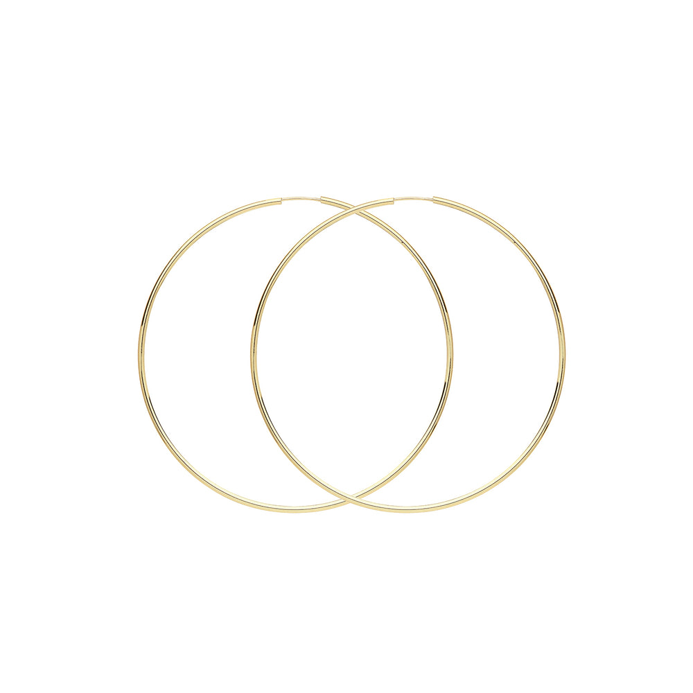 9ct Yellow Gold 55mm Hoop Earrings