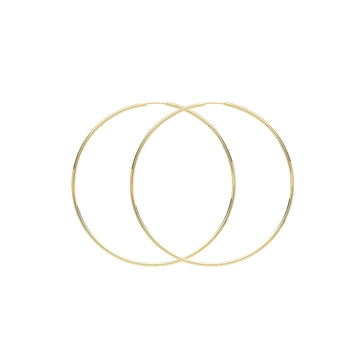 9ct Yellow Gold 55mm Hoop Earrings