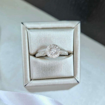 9ct White Gold Diamond Cluster Ring