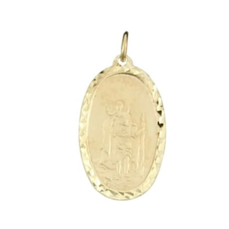 9ct Yellow Gold Oval St. Christopher (No Chain)