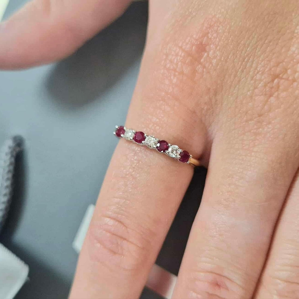 18ct Yellow Gold Ruby & Diamond Eternity Ring