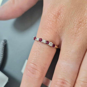 18ct Yellow Gold Ruby & Diamond Eternity Ring
