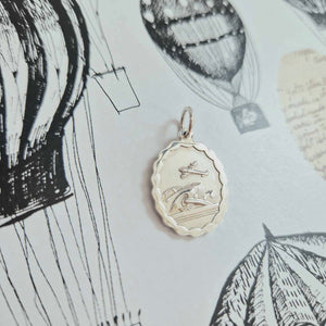 Sterling Silver Oval St Christopher With Scalloped Border