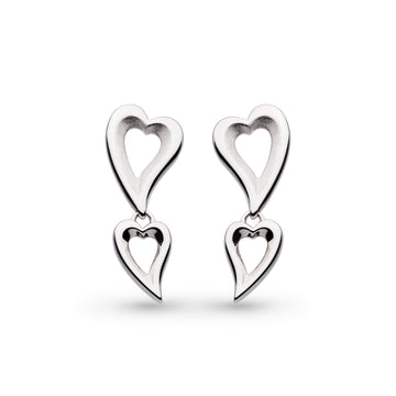 Kit Heath | Desire Love Story Heart Duo Drop Earrings