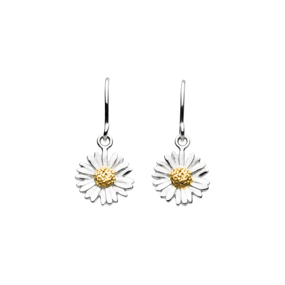 Sterling Silver Daisy Drop Earrings