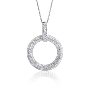 Real Effect | Sterling Silver Circle CZ Necklace
