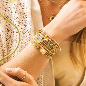 ChloBo | Gold Sparkling Bloom Aventurine Bracelet