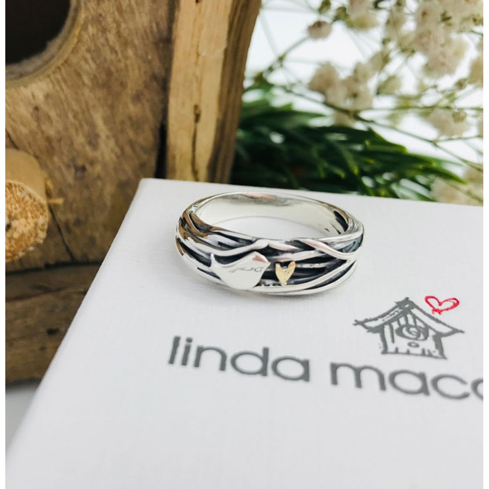Linda Macdonald | Sterling Silver & 9ct Gold Bird Ring