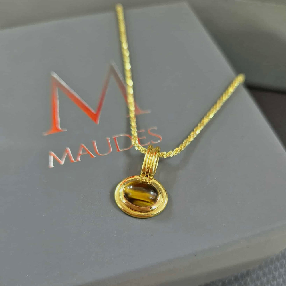 Gold Plate Tigers Eye Necklace