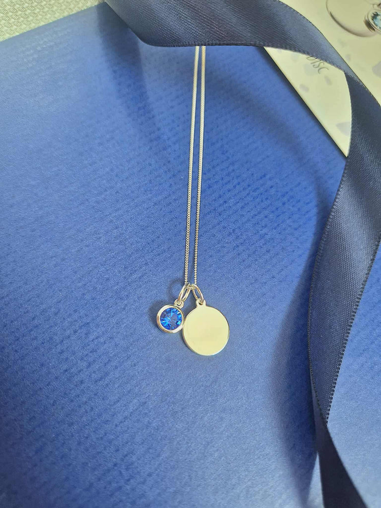 September Birthstone Pendant With Disc