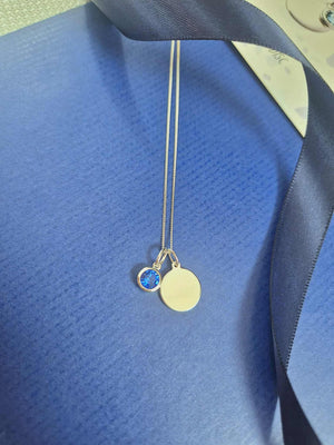 September Birthstone Pendant With Disc