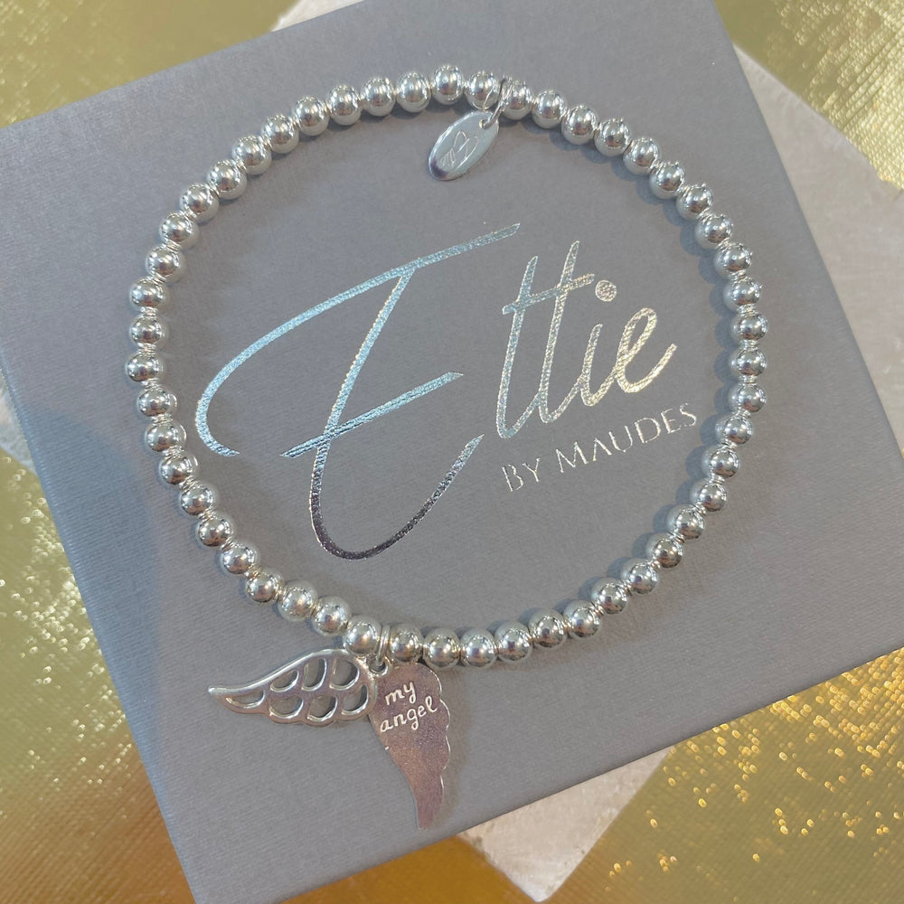 Ettie Medium Bead Angel Wing Bracelet