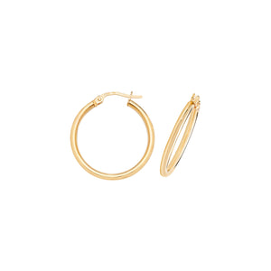 9ct Yellow Gold 20mm Hoop Earrings