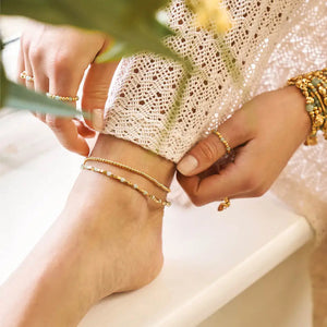 ChloBo | Gold Mini Cute and Aventurine Anklet