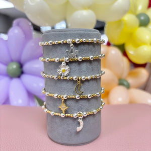 Ettie Mixed Metal Dainty Dreams Bracelet | Moon and Star