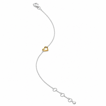 Kit Heath | Sterling Silver and Gold Heart Outline Bracelet