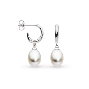 Kit Heath | Pebble Pearl Droplet Hoop Earrings