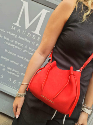 Katie Loxton | Celina Mini Suedette Bucket Bag | Red