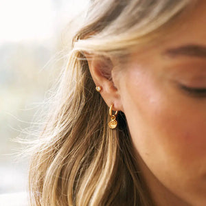 ChloBo | Gold Glistening Flower Bud Stud Earrings