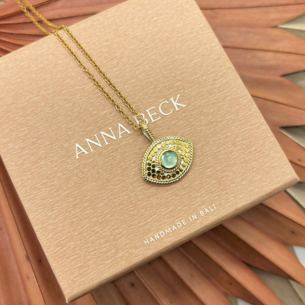 Anna Beck | Green Quartz Evil Eye Necklace