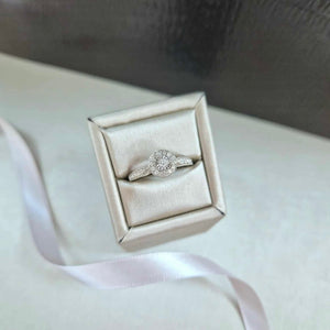 9ct White Gold Diamond Cluster Ring