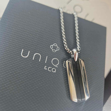 Unique & Co | Stainless Steel Pendant and Chain with Black IP Plating