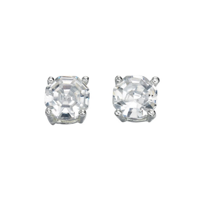 
            
                Load image into Gallery viewer, Clear CZ Faceted Stud Earrings
            
        